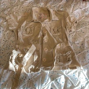 Cute corduroy shorts sleeve soft jacket